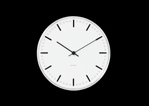 Arne Jacobsen Clocks City Hall Veggur Ø21 cm hvit/sort
