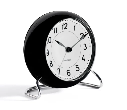 Arne Jacobsen Clocks Station Bordur Ø11 cm hvit/sort