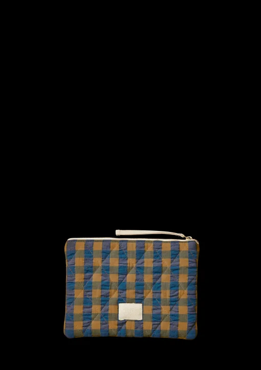 JUNA Bæk&Bølge Dalila Toiletbag 20x14 cm Blå/Oker.