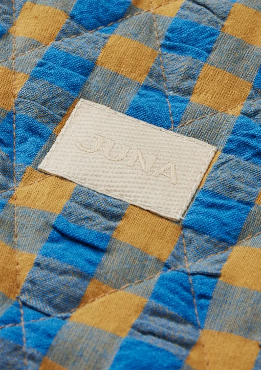 JUNA Bæk&Bølge Dalila Toiletbag 20x14 cm Blå/Oker.