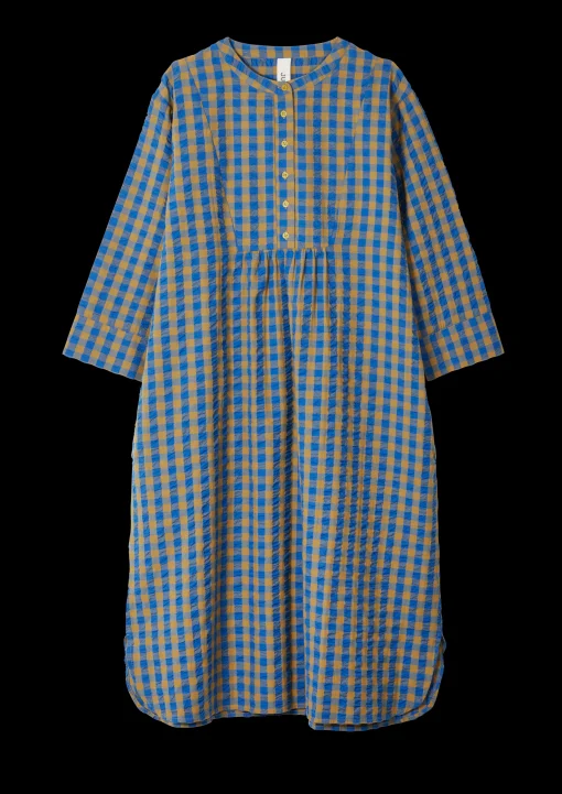 JUNA Bæk&Bølge Sonja dress S/M blå/oker