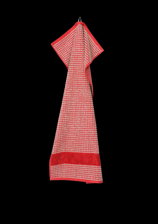 JUNA Check Håndkle 50 x 100 cm rød/sand – Handle hos oss