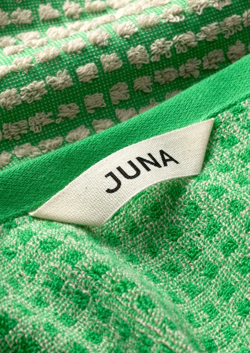 JUNA Check Håndkle 50x100 cm grønn/sand
