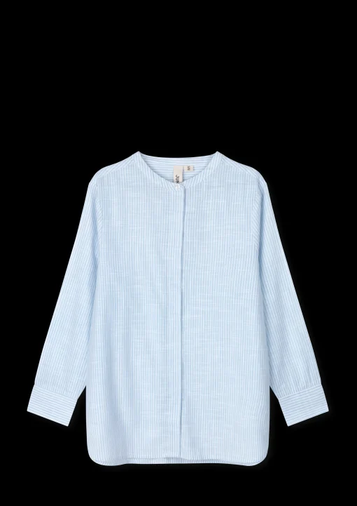 JUNA Monochrome Lines Ida shirt XS lys blå/hvit