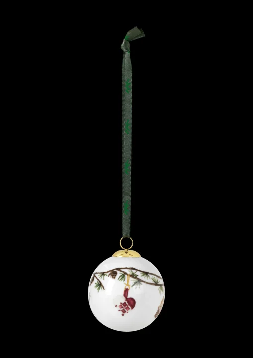 Kähler Hammershøi Christmas Kule 2020 Ø6 cm hvit m. deko