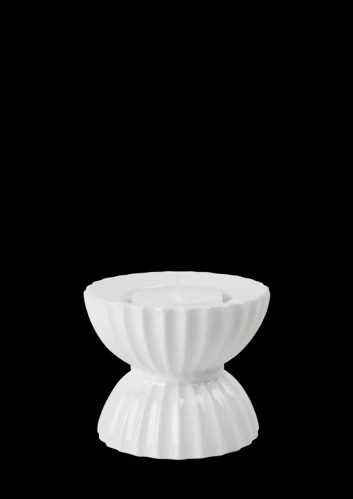 Lyngby Porcelæn Lyngby Tura Telyslykt Ø8 cm hvit - Kjøb her