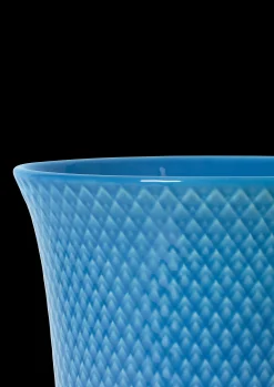 Lyngby Porcelæn Rhombe Color Vase H20 cm blå porselen