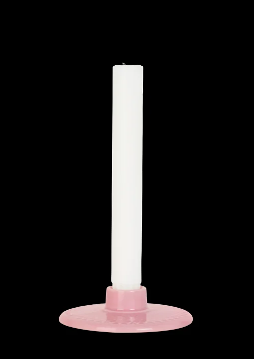 Lyngby Porcelæn Rhombe Color Lysestake H3 rosa