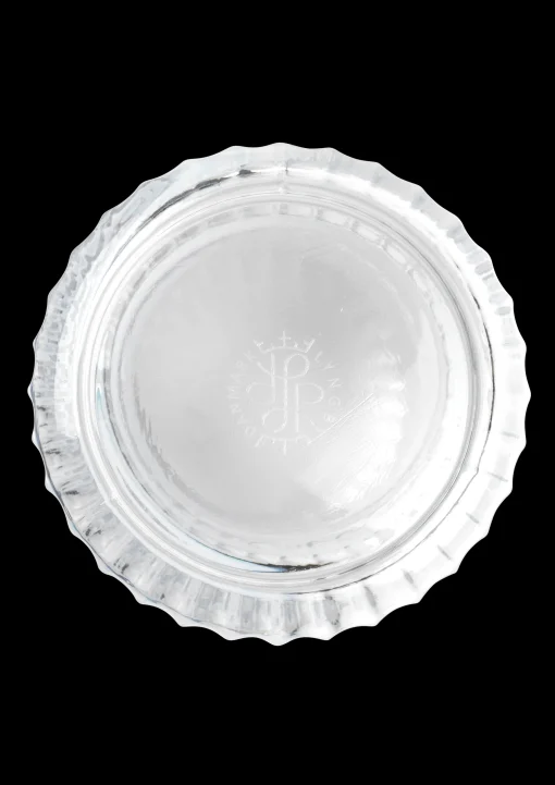 Lyngby Porcelæn Vase H15.5 cm swirl white munnblåst glass